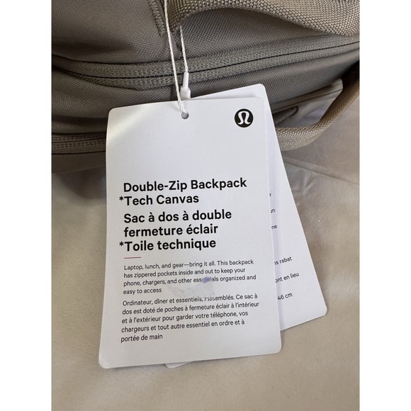 New Lululemon Double-Zip Backpack 22L Warm Ash Gray Laptop Holder Travel Bag - Picture 14 of 14